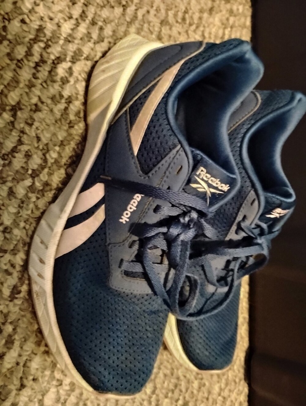 Reebok Navy and White Women's Athletic Sneakers